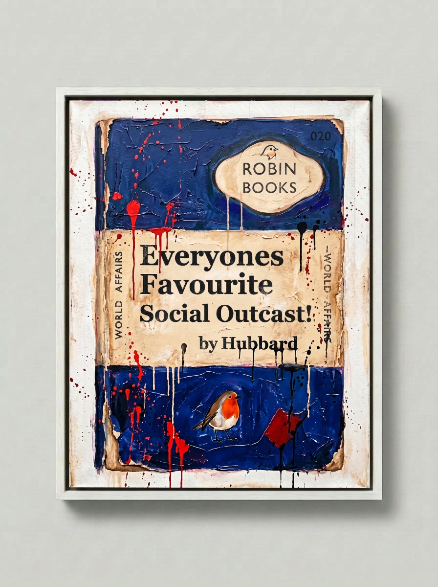Everyones Favourite Social Outcast — Robin Books palette-knife print on aluminium composite
