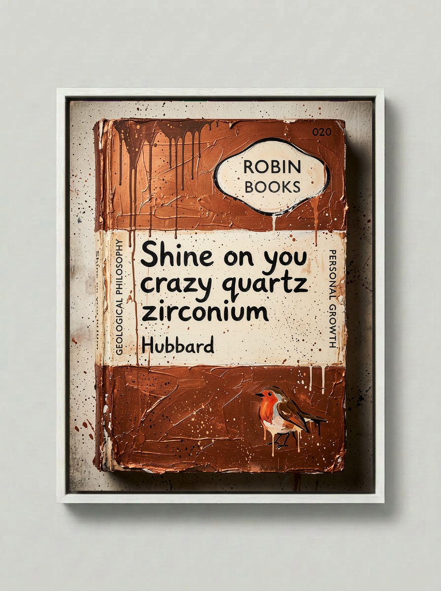 Shine on you crazy quartz zirconium — Robin Books palette-knife print on aluminium composite