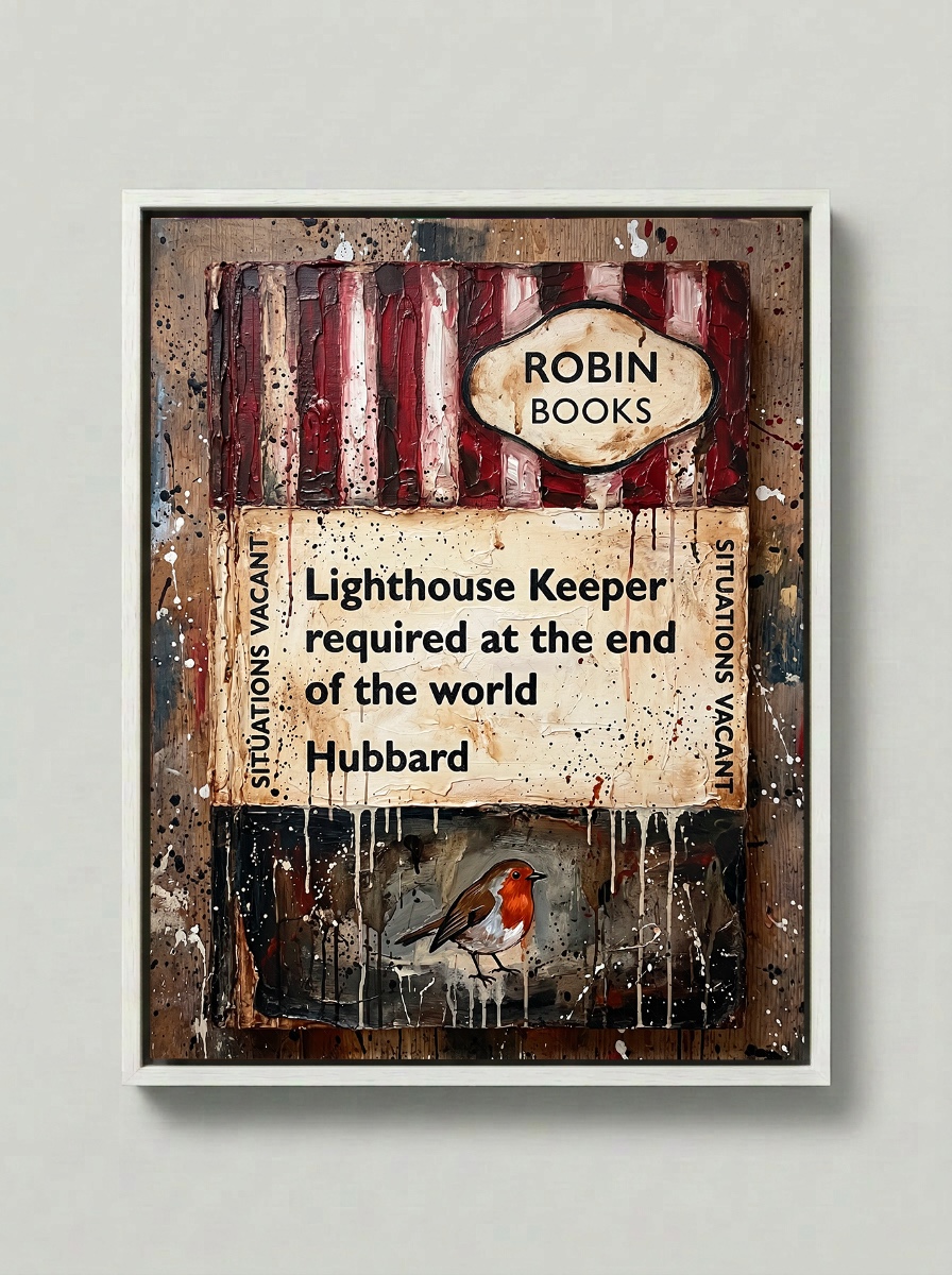 Lighthouse Keeper required.... — Robin Books palette-knife print on aluminium composite