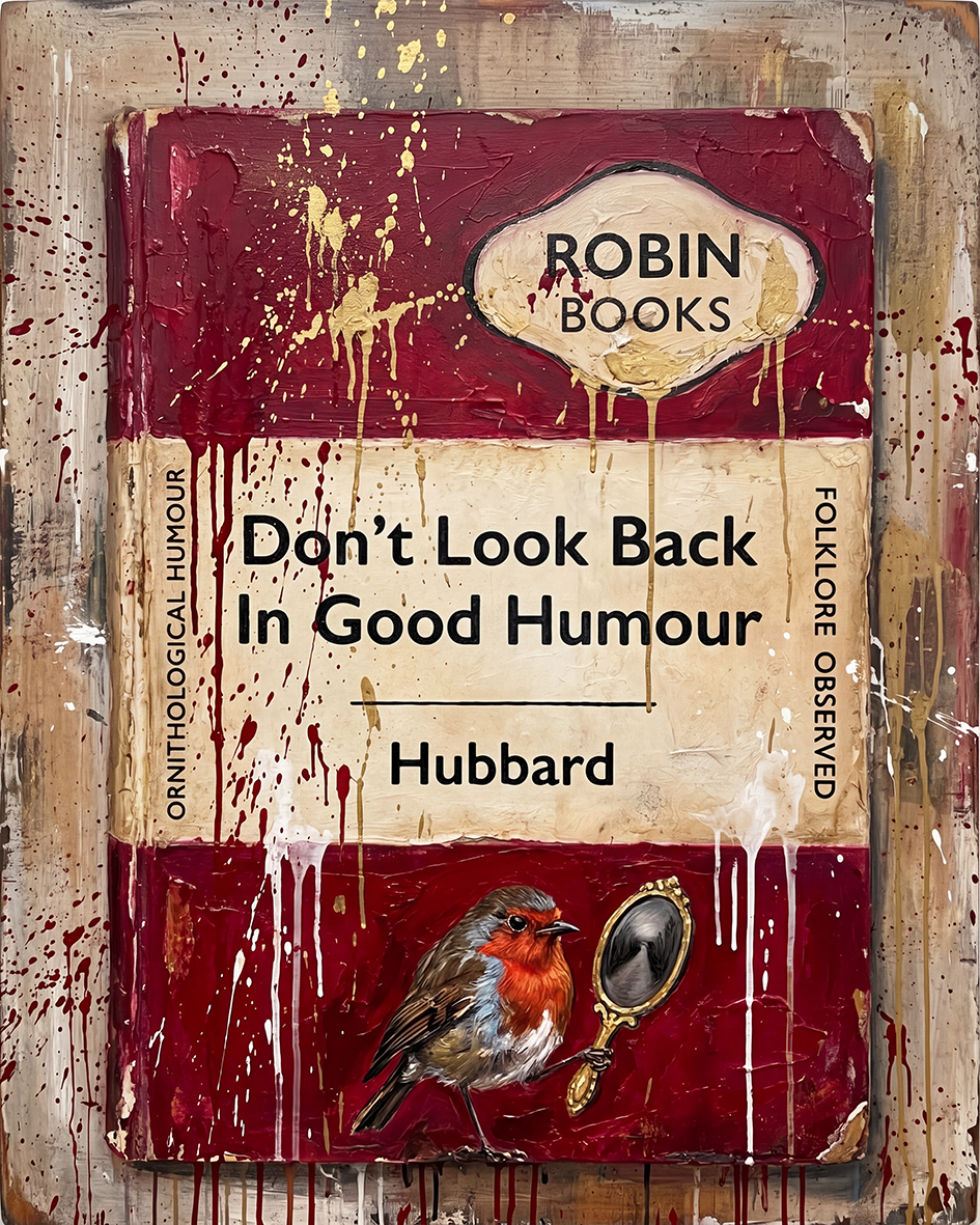 Don't Look Back In Good Humour — Robin Books palette-knife print on aluminium composite