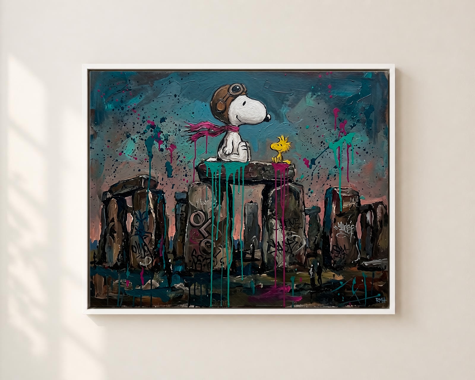 Ready To Fly Stonehenge — Cartoon Legends palette-knife print on aluminium composite