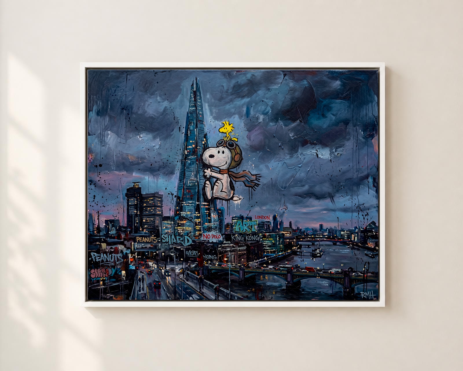 Climbing New Heights London — Cartoon Legends palette-knife print on aluminium composite