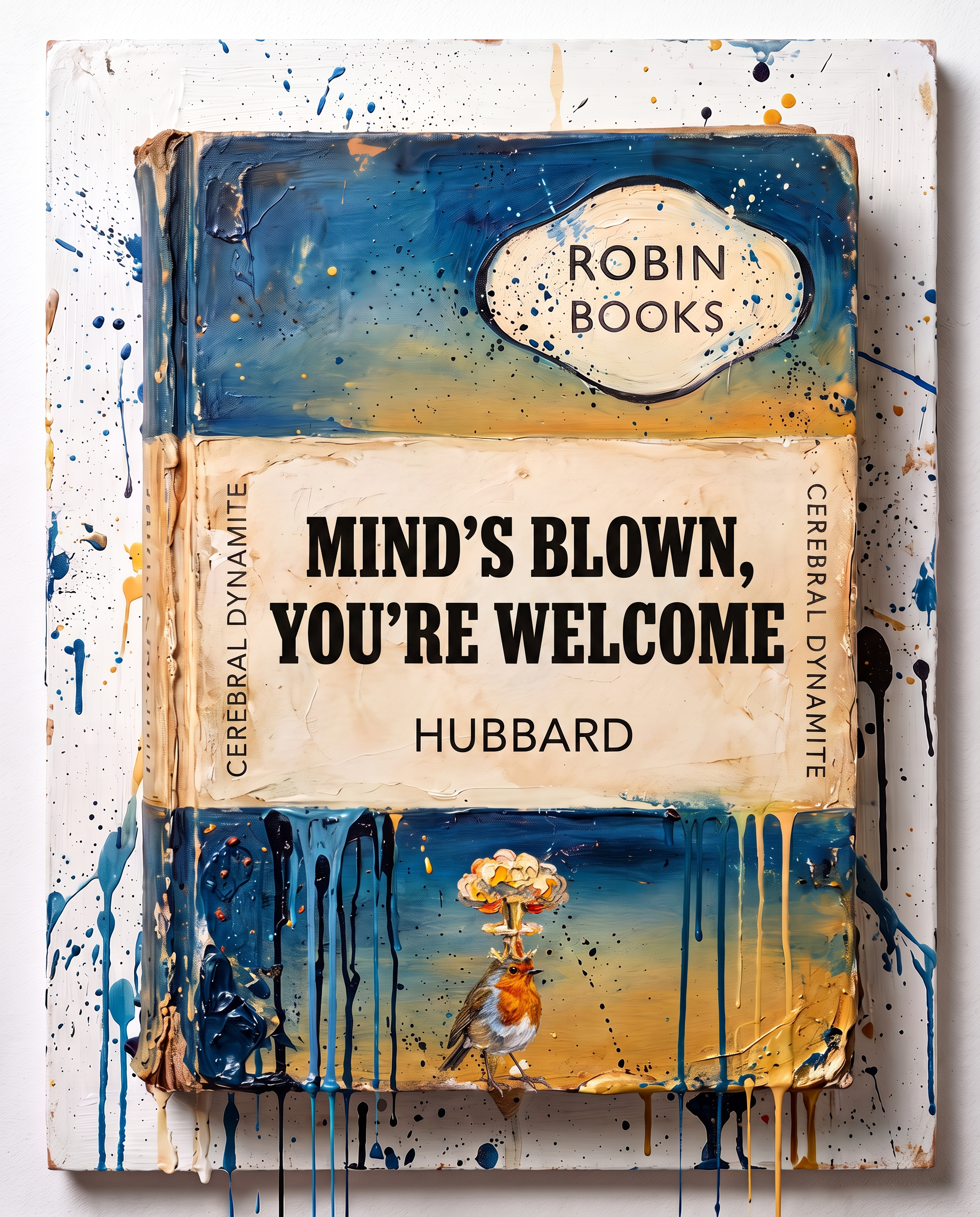 Mind's Blown You're Welcome — Robin Books palette-knife print on aluminium composite