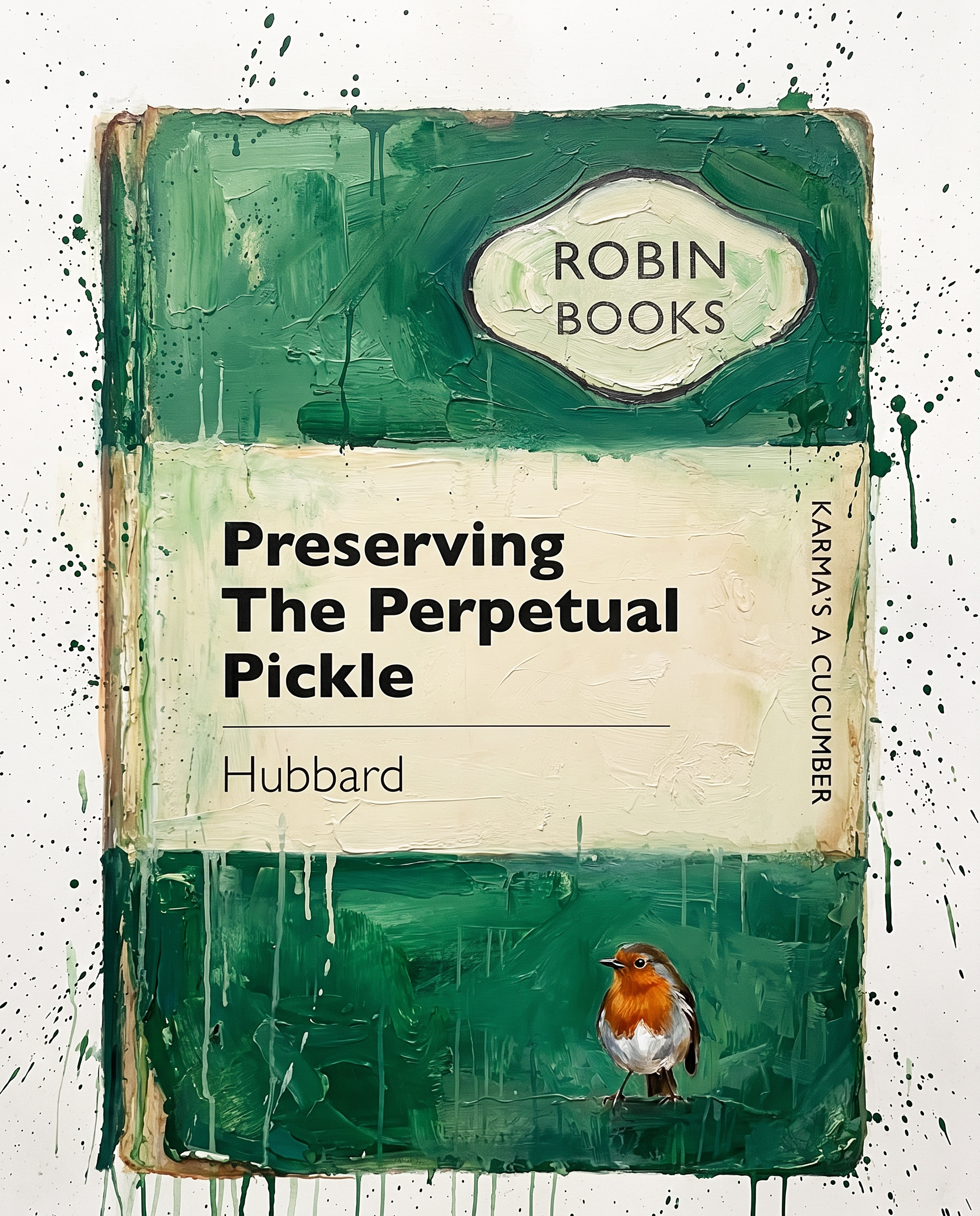 Preserving The Perpetual Pickle — Robin Books palette-knife print on aluminium composite