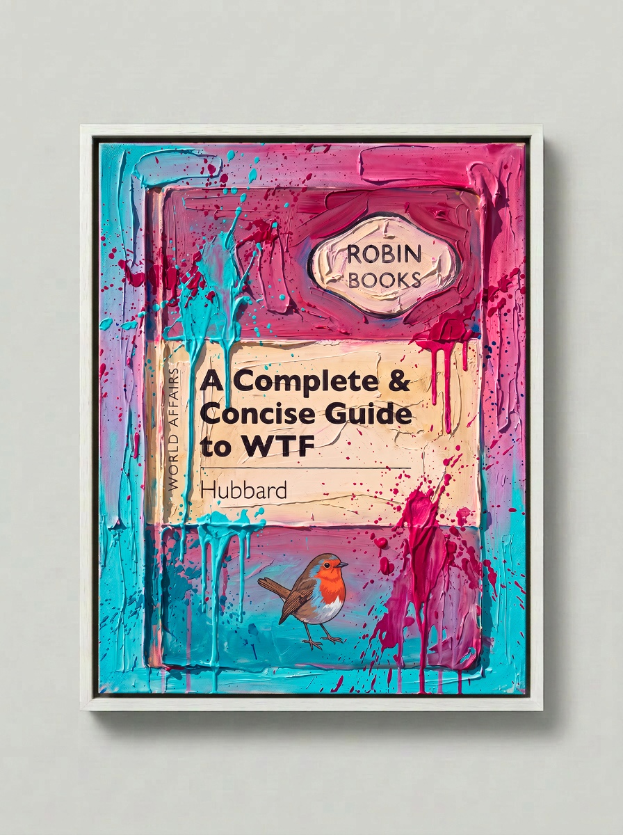 Complete & Concise Guide to WTF — Robin Books palette-knife print on aluminium composite