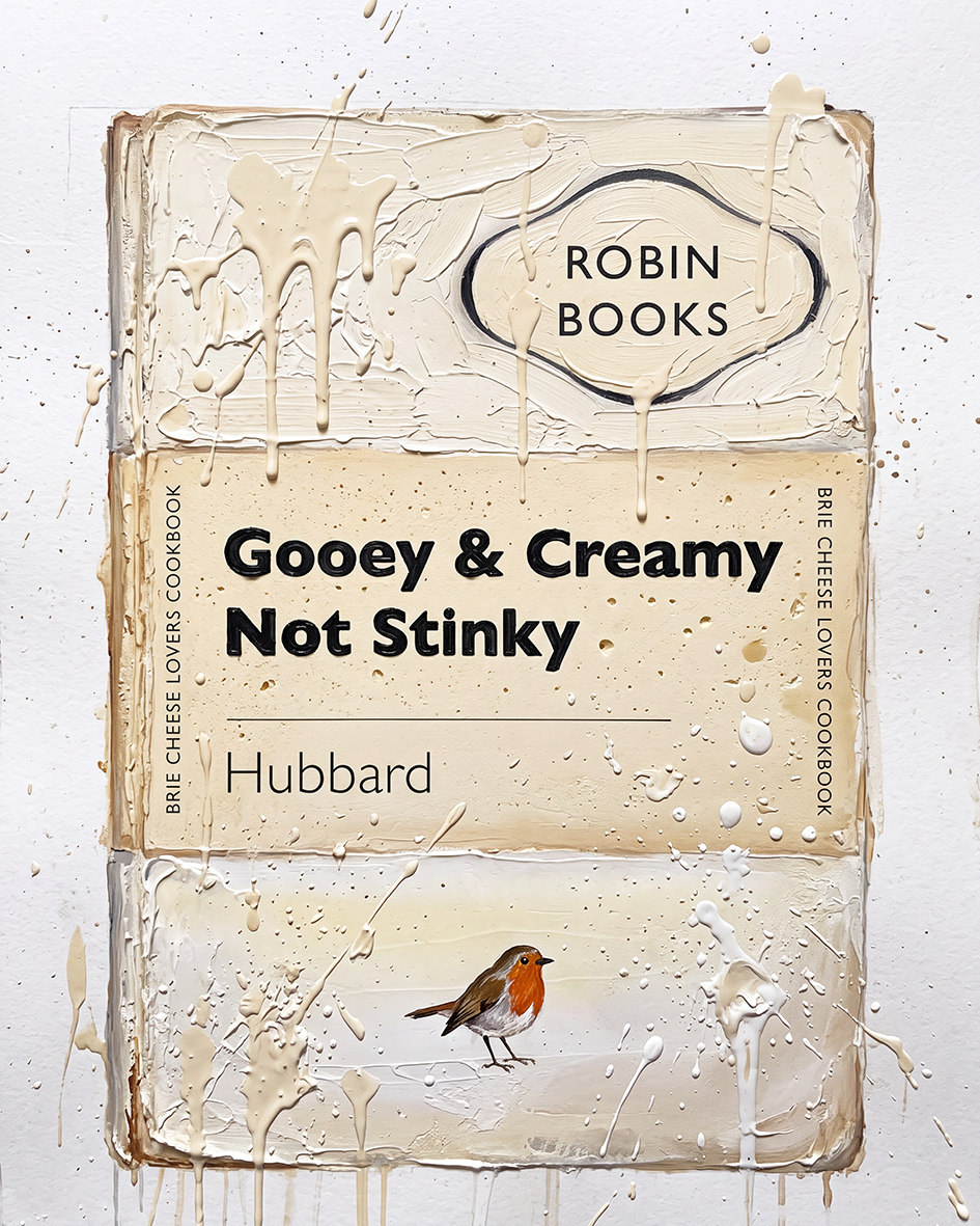 Gooey & Creamy Not Stinky — Robin Books palette-knife print on aluminium composite