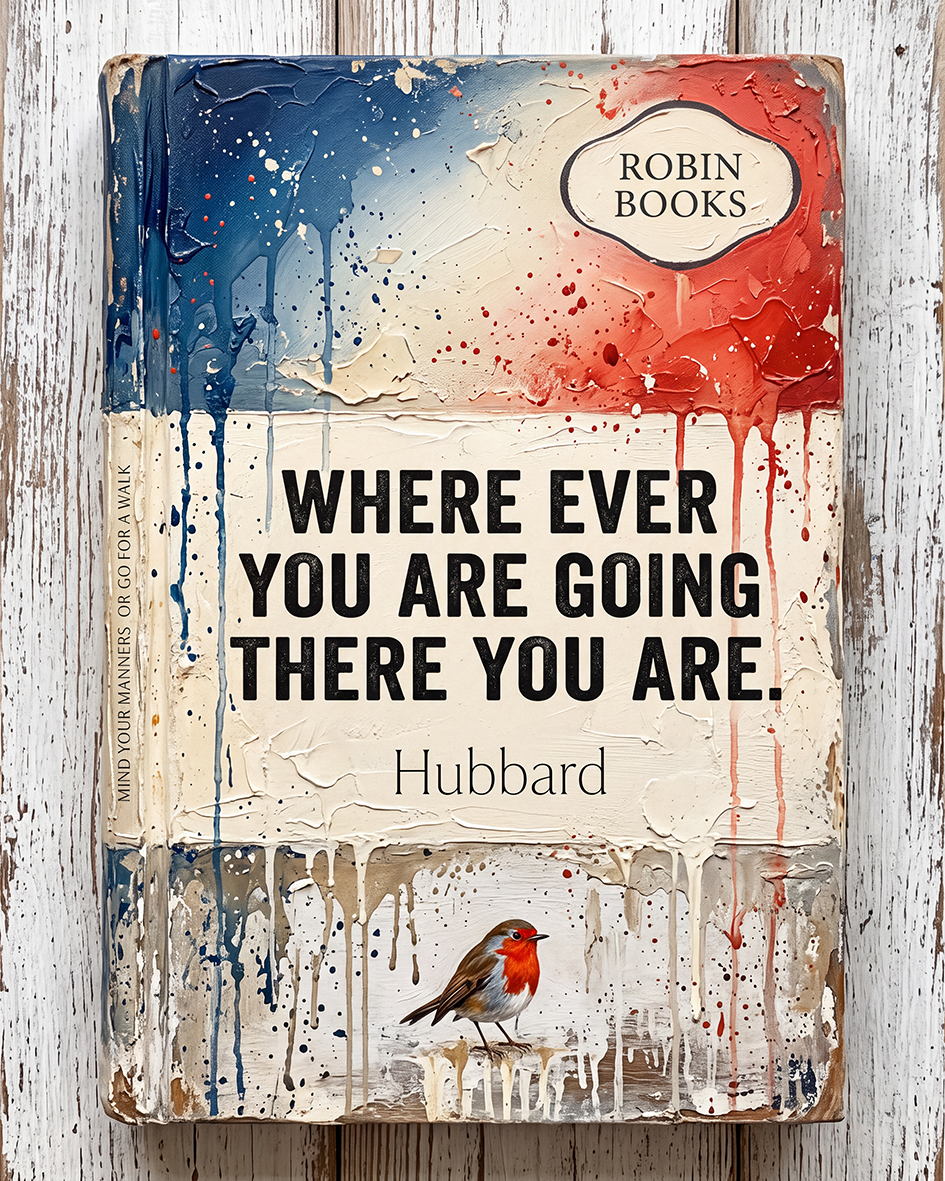 Where Ever You Are Going — Robin Books palette-knife print on aluminium composite